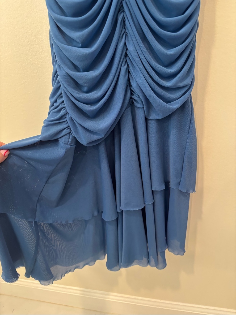 Selfie Leslie Royal Blue Ruched Maxi Dress - Picture 8 of 9